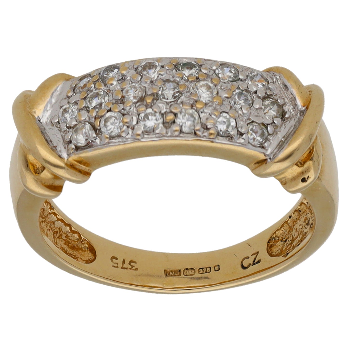 9ct Gold Cubic Zirconia Dress/Cocktail Ring Size M