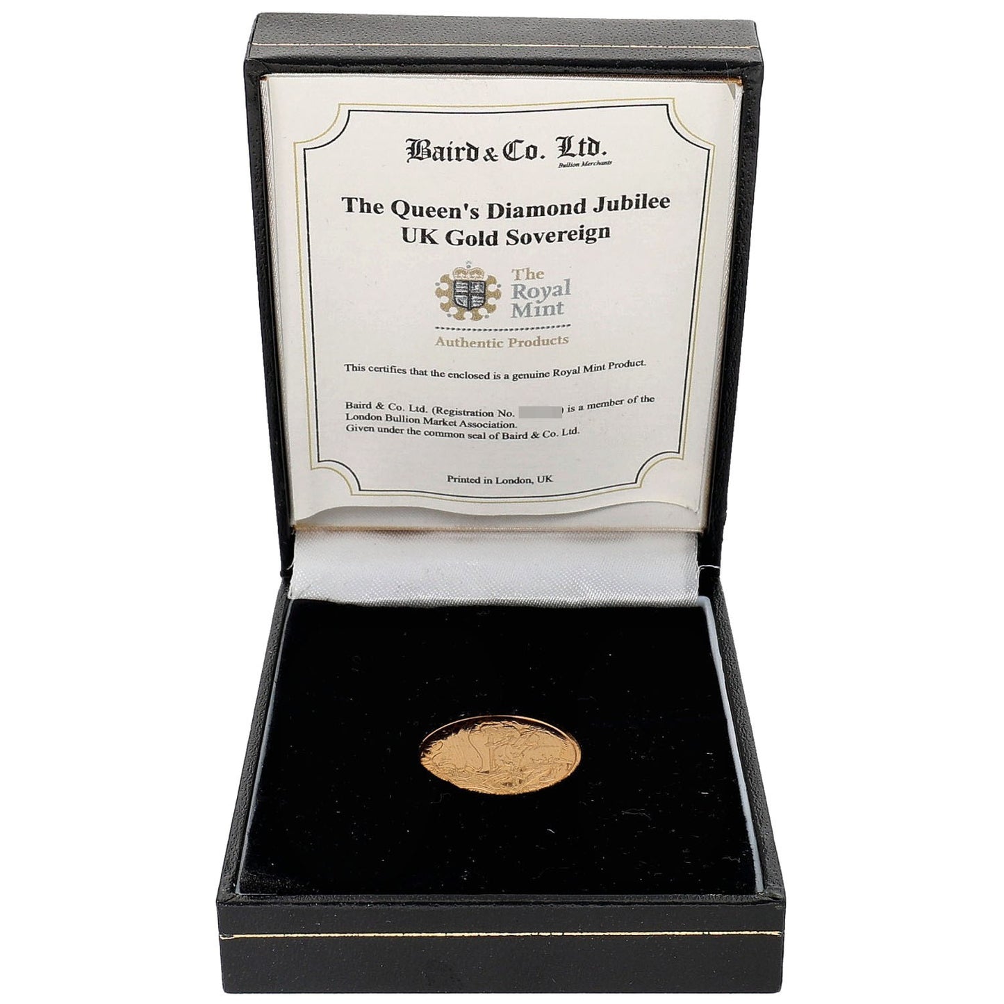 22ct Gold The Queens Diamond Jubilee Full Sovereign Coin 2012