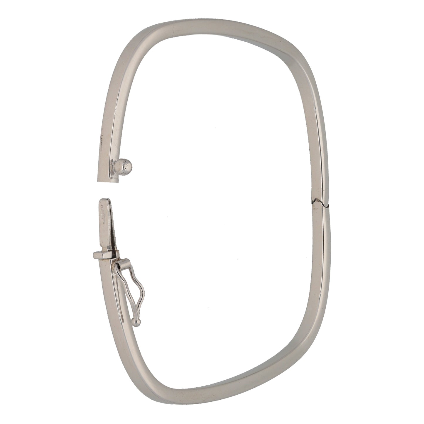 9ct White Gold Hinged/Clasp Bangle