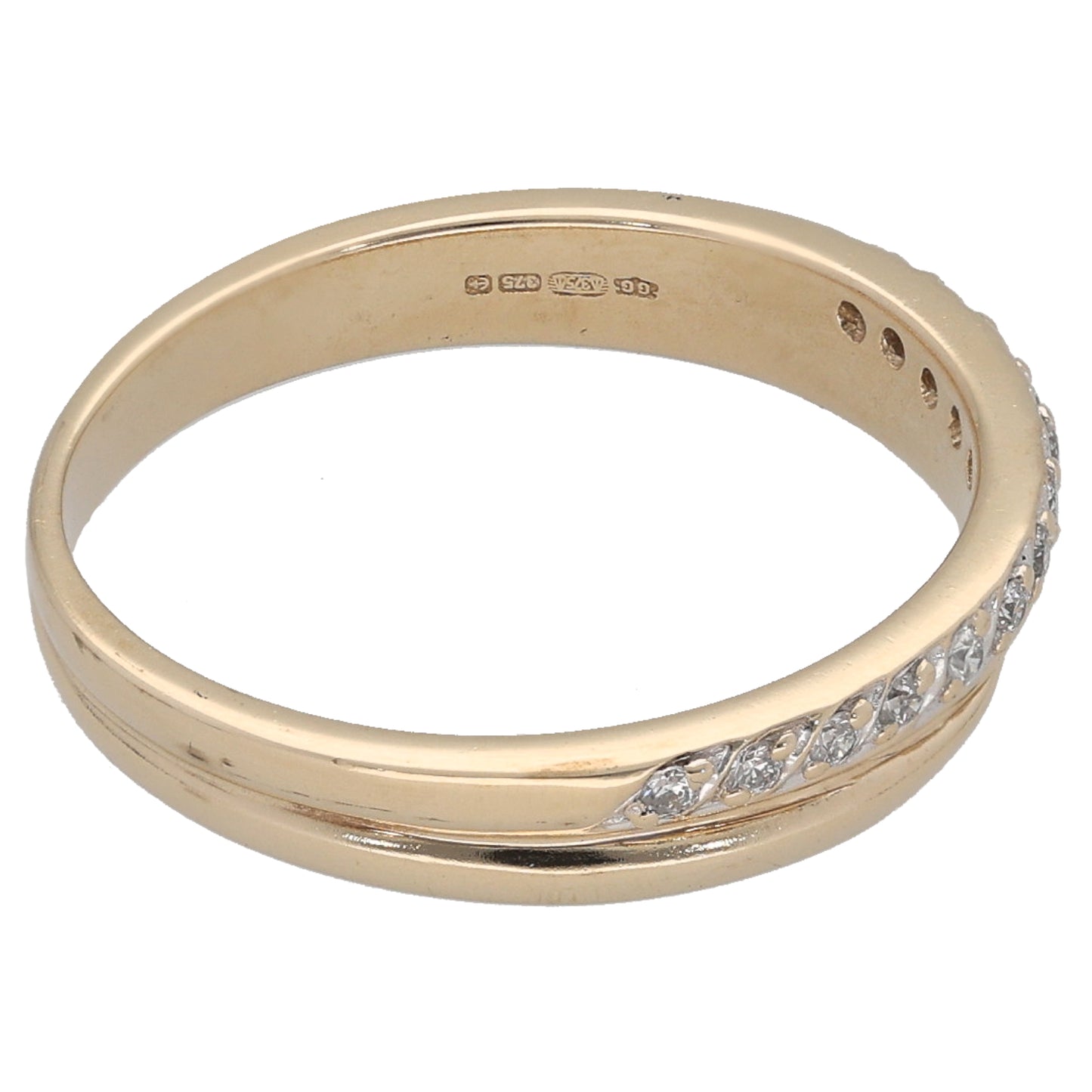 9ct Gold 0.065ct Diamond Half Eternity Ring Size L