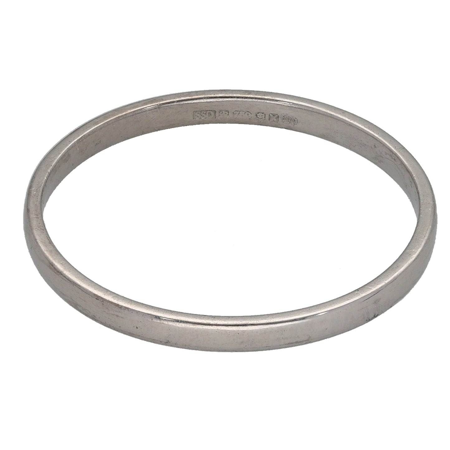 18ct White Gold Plain Wedding Ring Size V