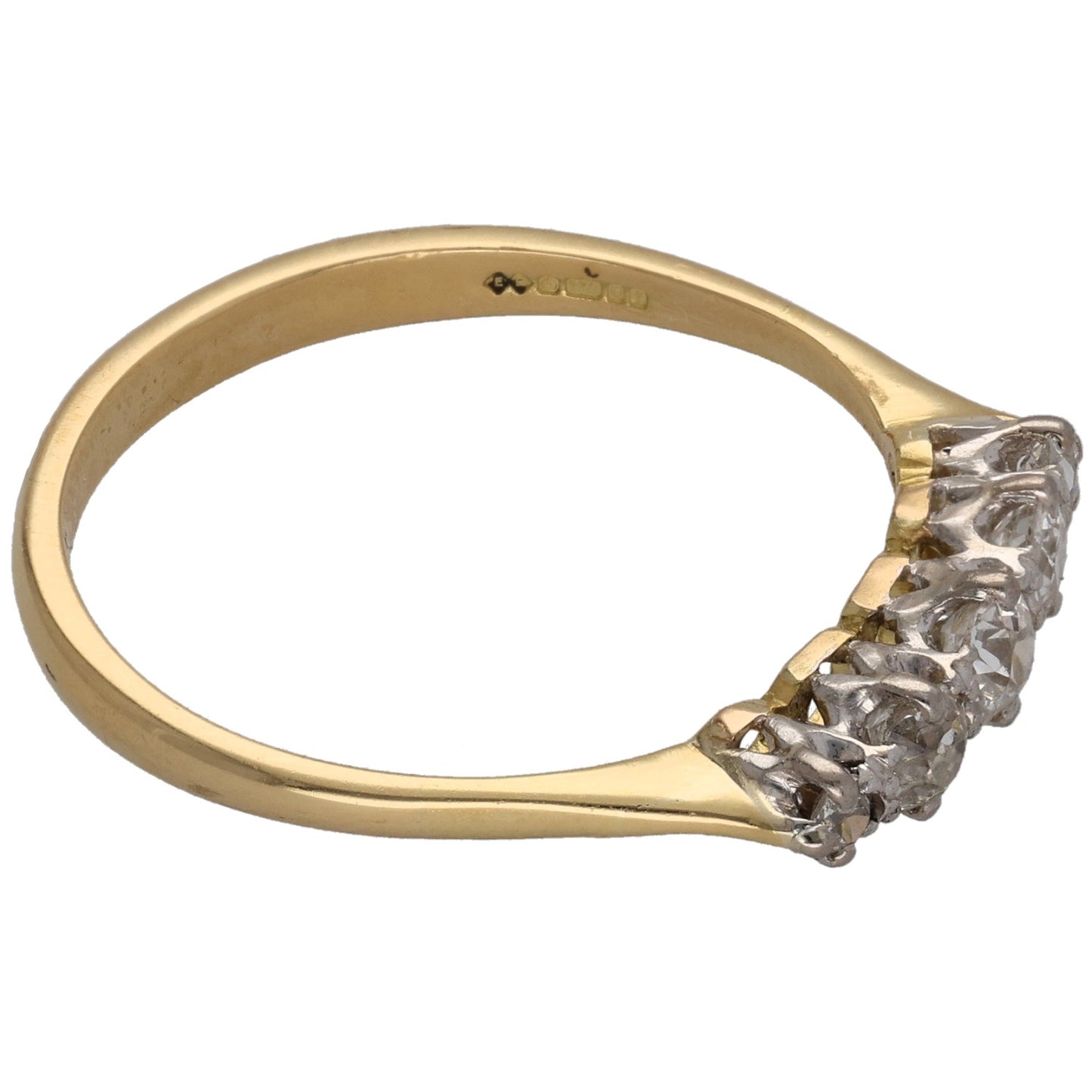 18ct Gold 0.40ct Diamond Half Eternity Ring Size T