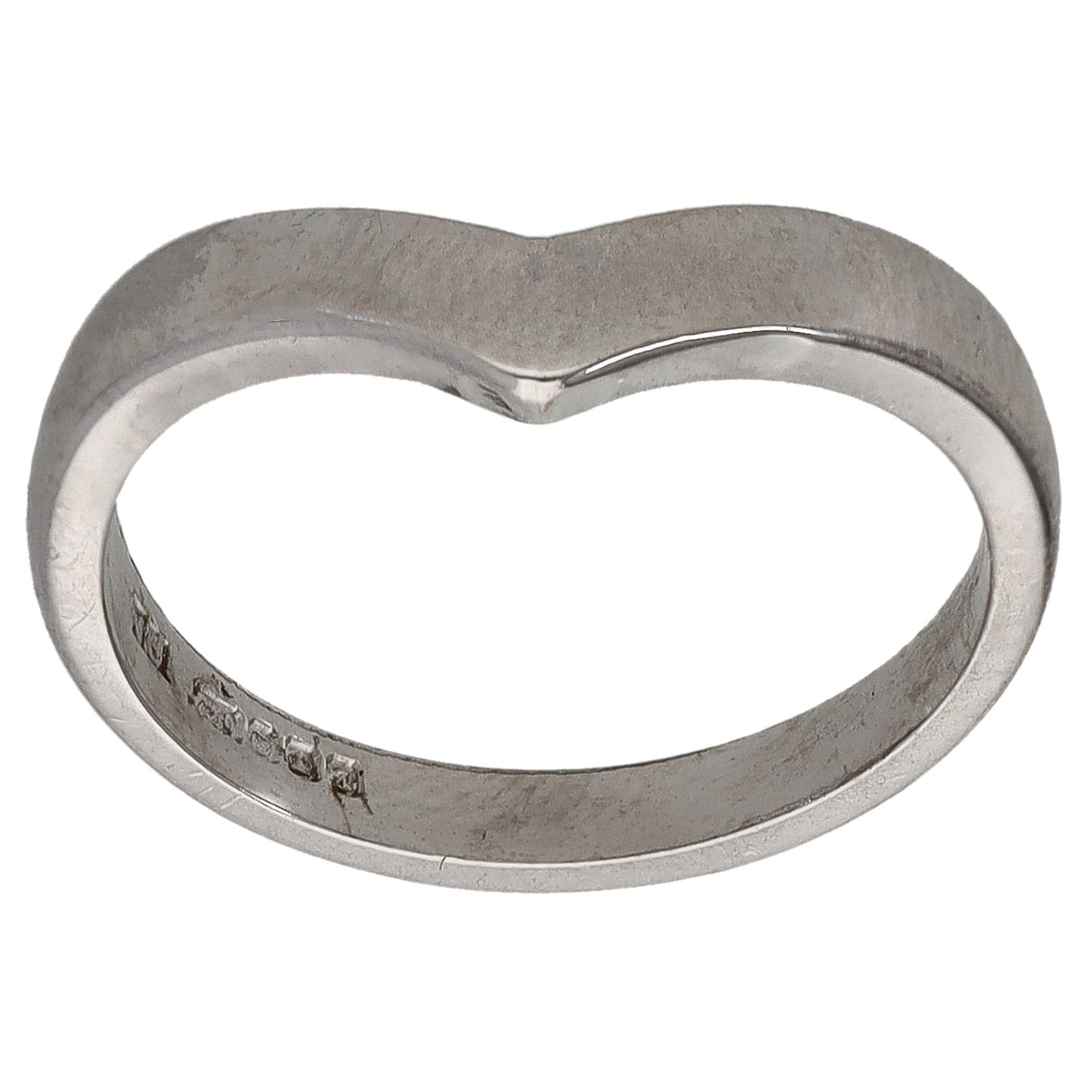 18ct White Gold Wishbone Ring Size K