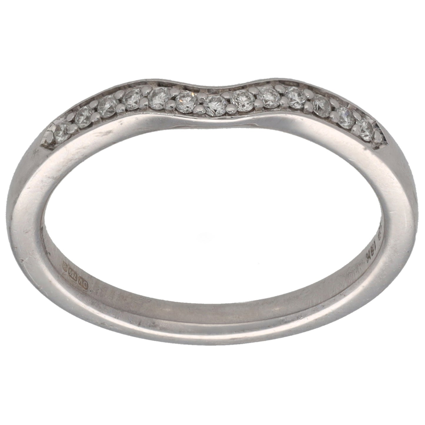 18ct Gold 0.13ct Diamond Half Eternity Ring Size L