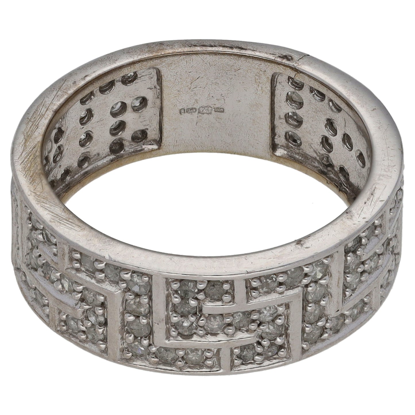 9ct White Gold 1.00ct Diamond Dress/Cocktail Ring Size R