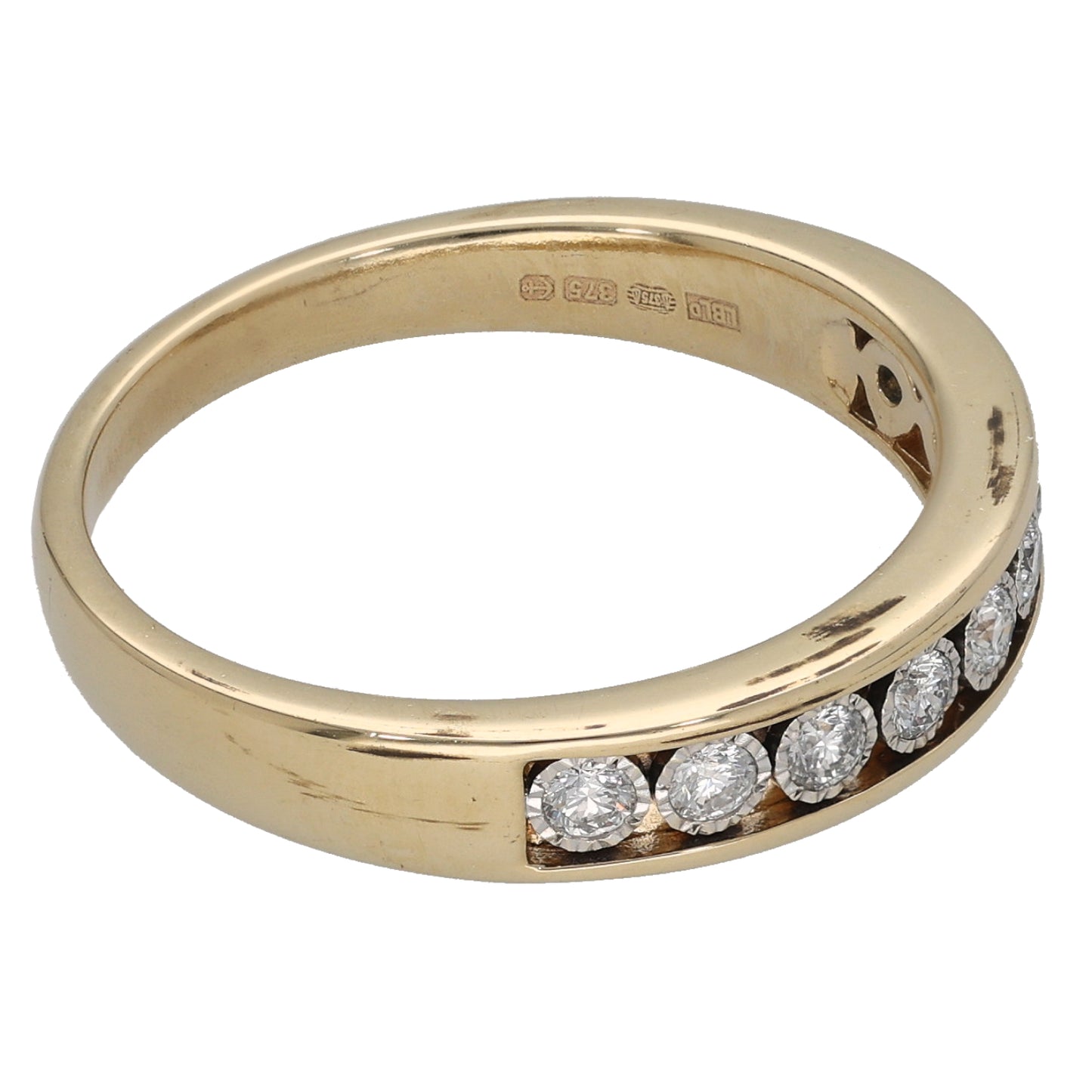 9ct Gold 0.32ct Diamond Half Eternity Ring Size S