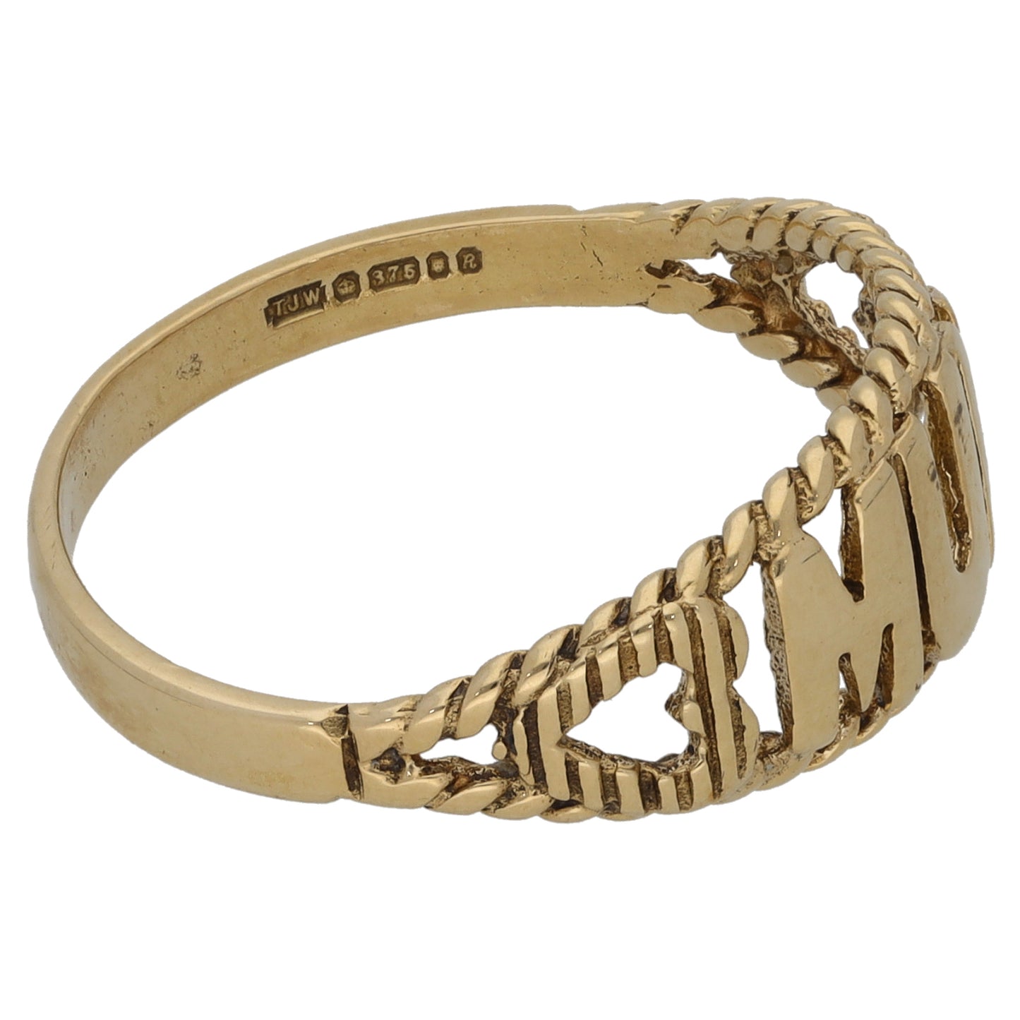 9ct Gold Mum/Mother Ring Size S