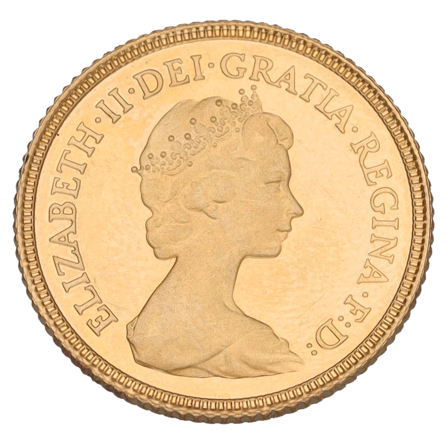 22ct Gold Queen Elizabeth II Half Sovereign Coin 1980