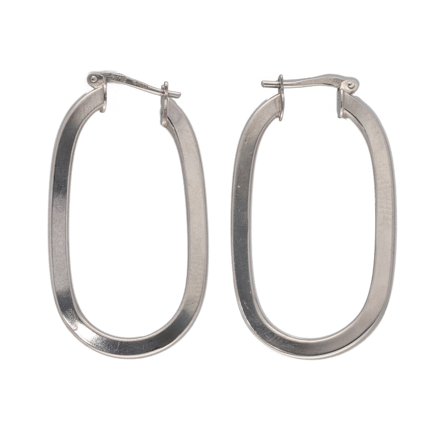 9ct White Gold Creole Earrings