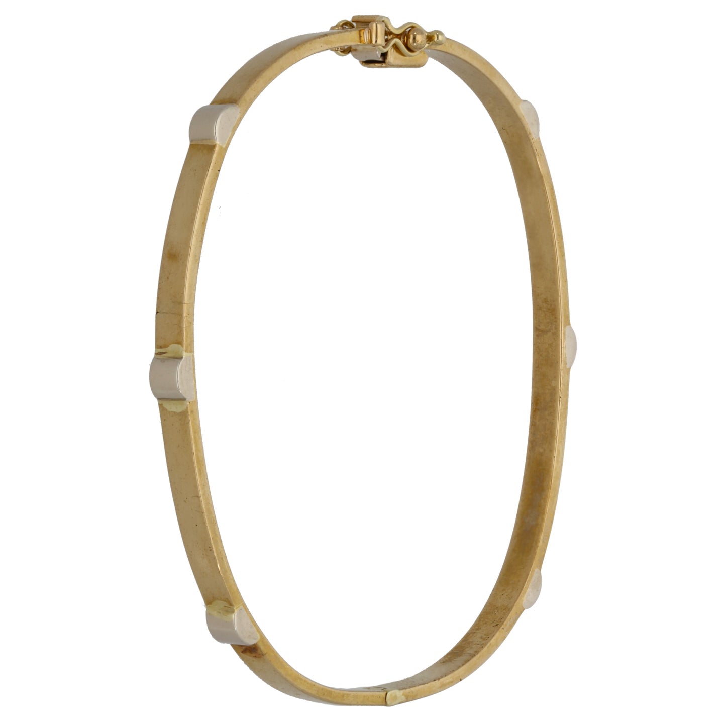 9ct Bicolour Gold Hinged/Clasp Bangle