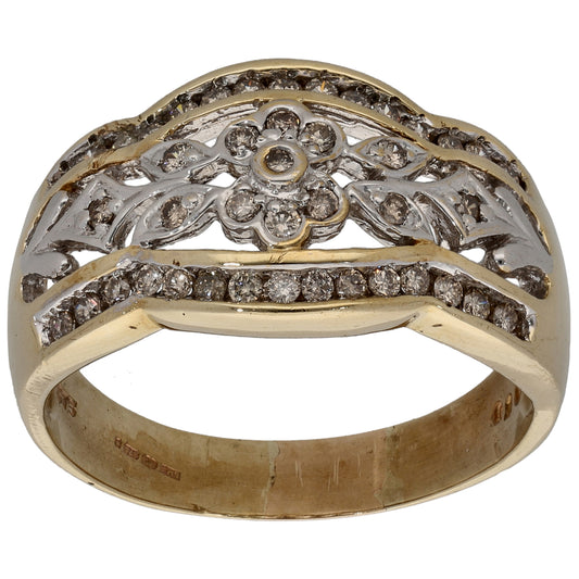 9ct Gold 0.50ct Diamond Dress/Cocktail Ring Size U