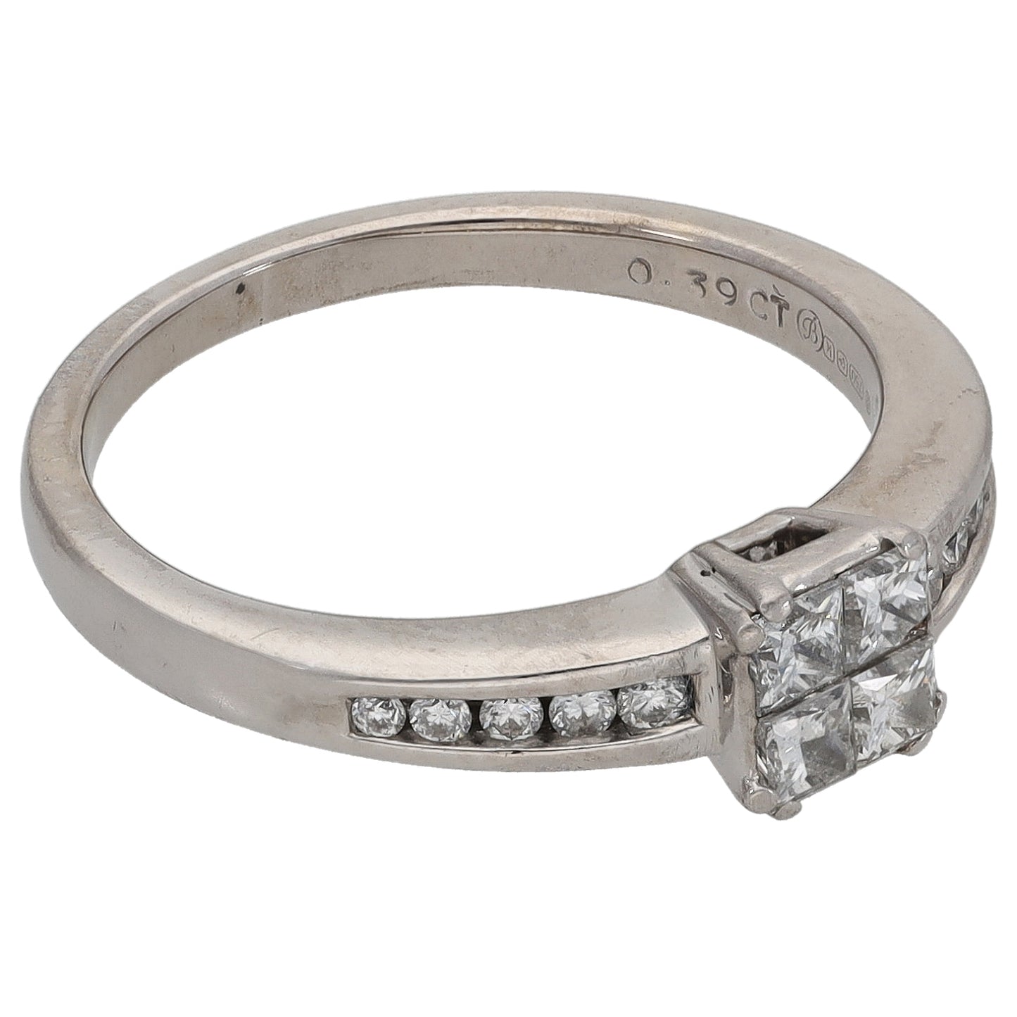 18ct White Gold 0.39ct Diamond Dress/Cocktail Ring Size K