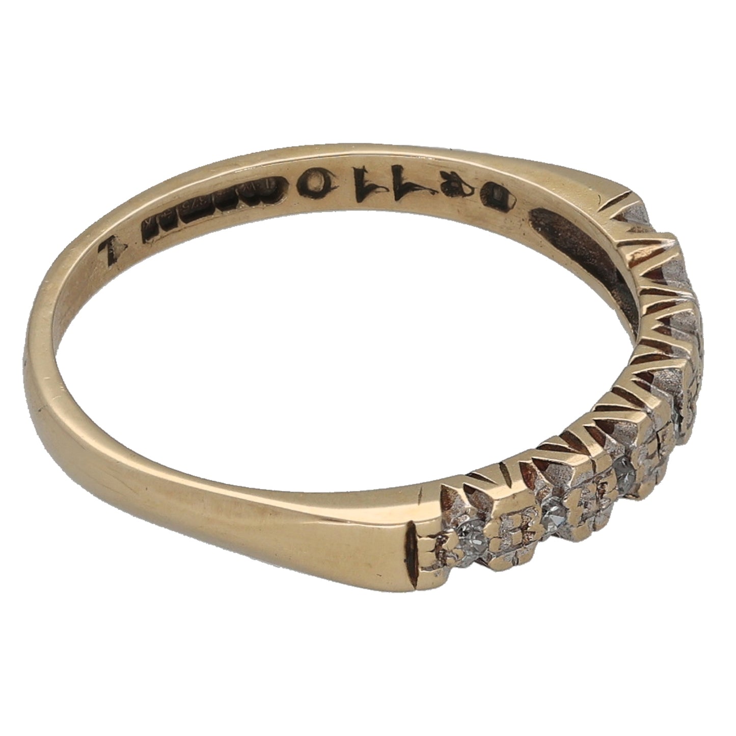 9ct Gold 0.07ct Diamond Half Eternity Ring Size L