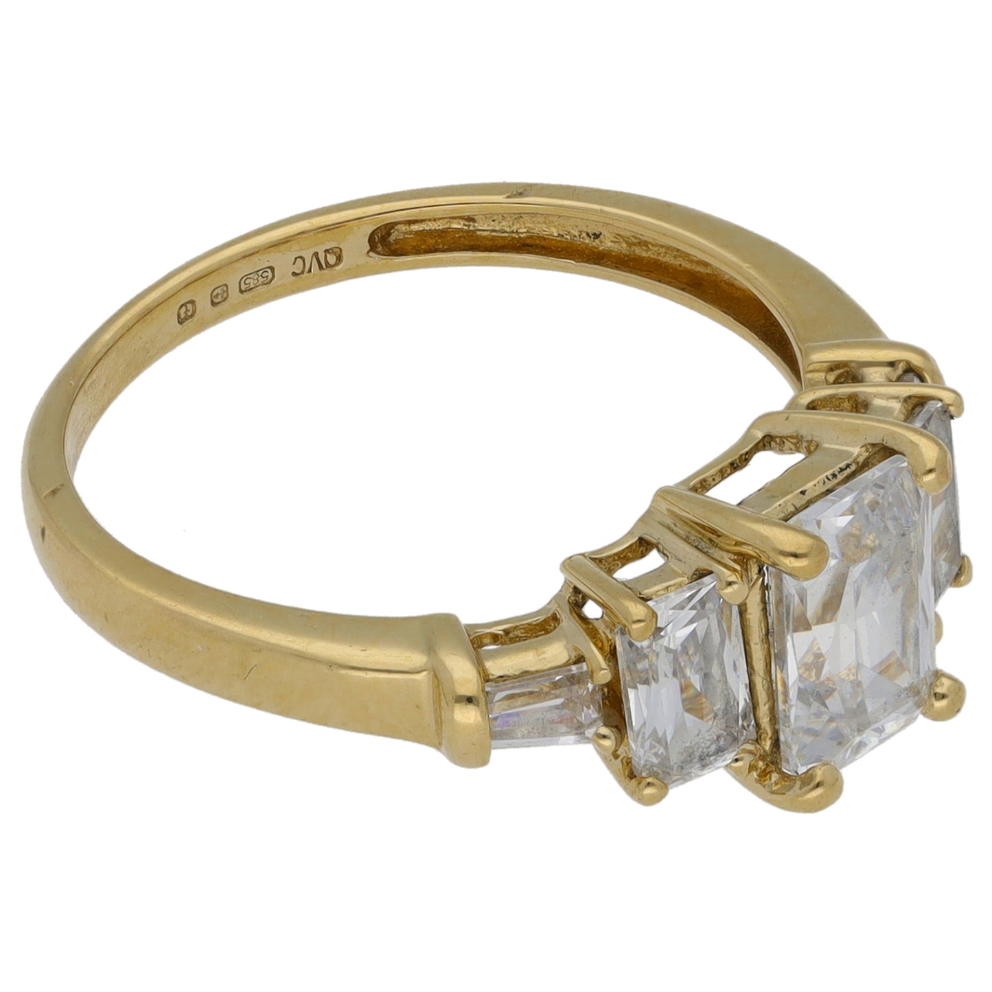 14ct Gold Cubic Zirconia Dress/Cocktail Ring Size M