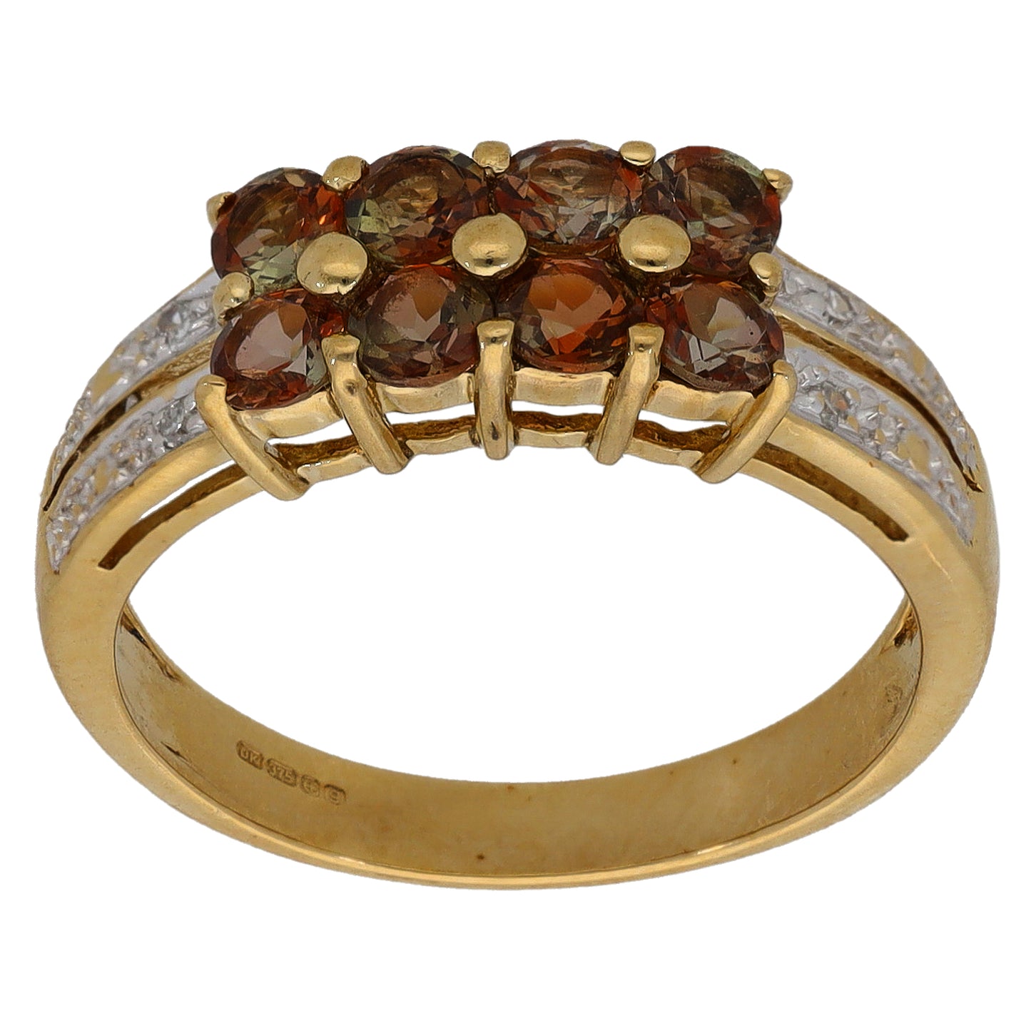 9ct Gold Andalusite & 0.02ct Diamond Dress/Cocktail Ring Size N