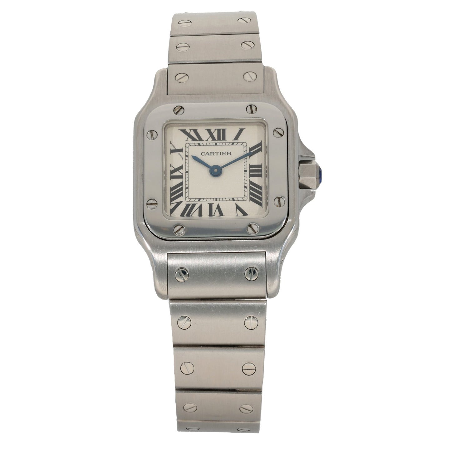 Cartier Santos Galbee W20056D6, cream dial inside stainless steel case and bracelet, front image