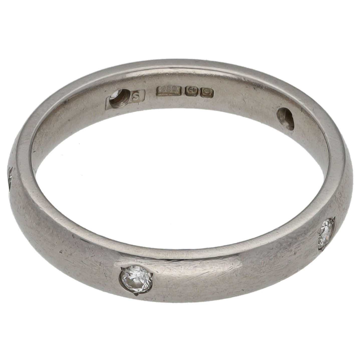 Platinum 0.10ct Diamond Dress/Cocktail Ring Size K