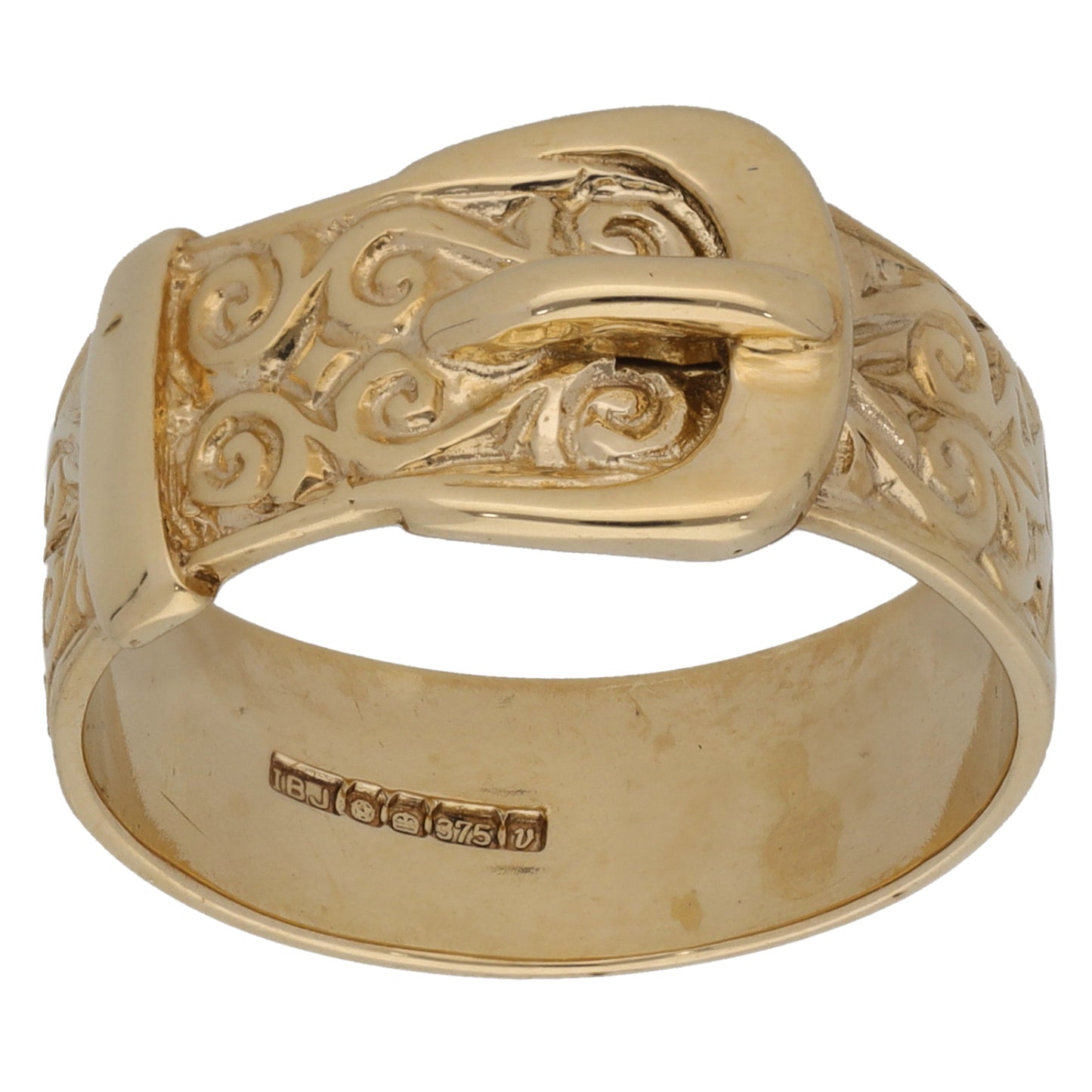 9ct Gold Buckle Ring Size Q