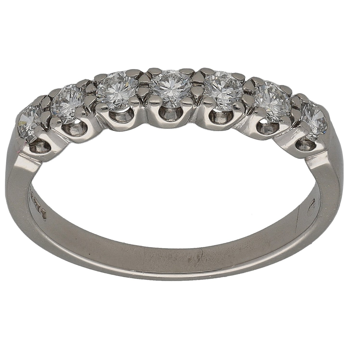 Platinum 0.35ct Diamond Half Eternity Ring Size M