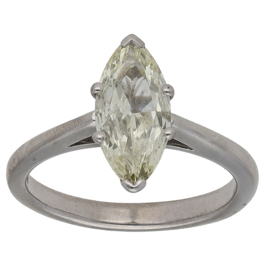 18ct White Gold 0.85ct Diamond Solitaire Ring Size K