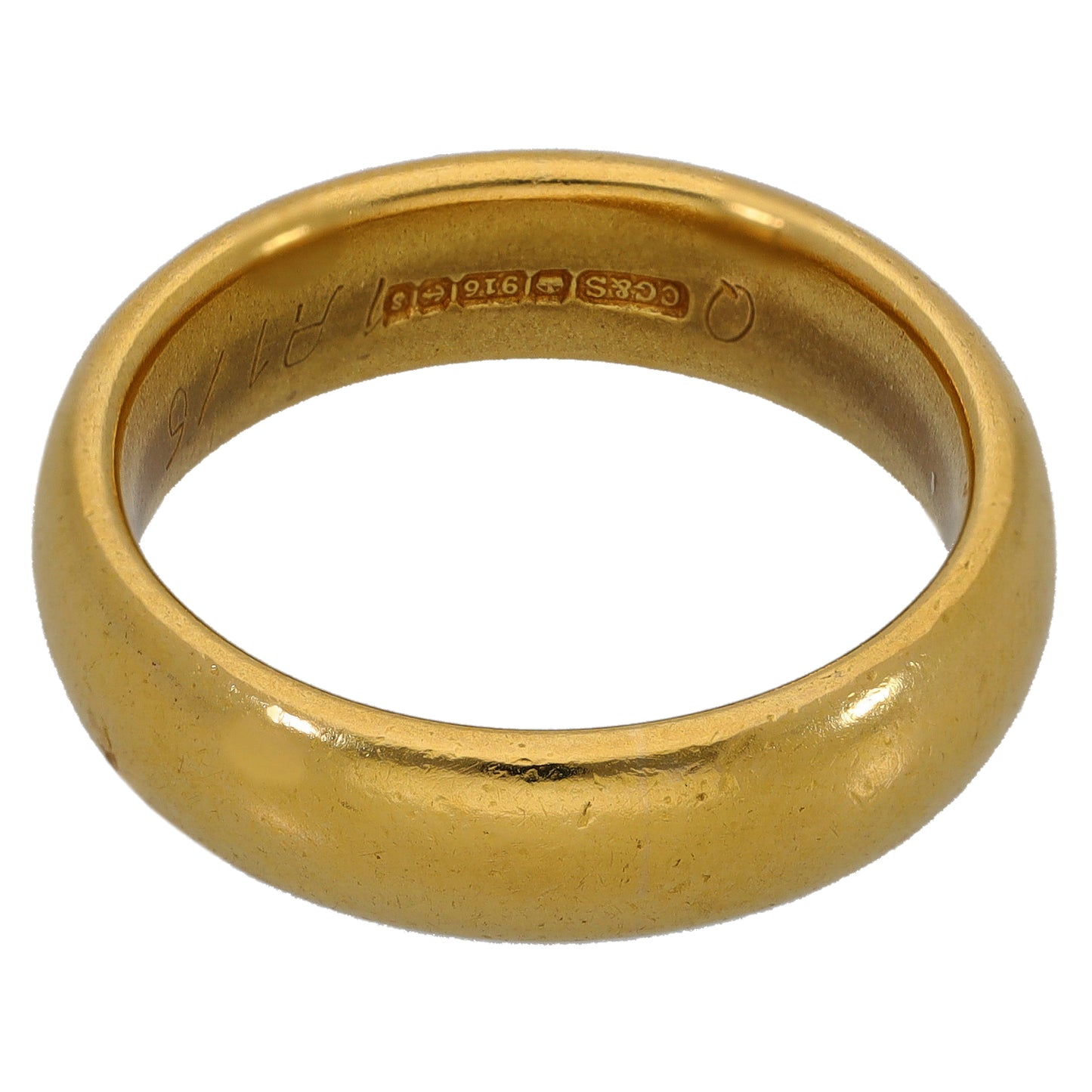 22ct Gold Plain Wedding Ring Size Q