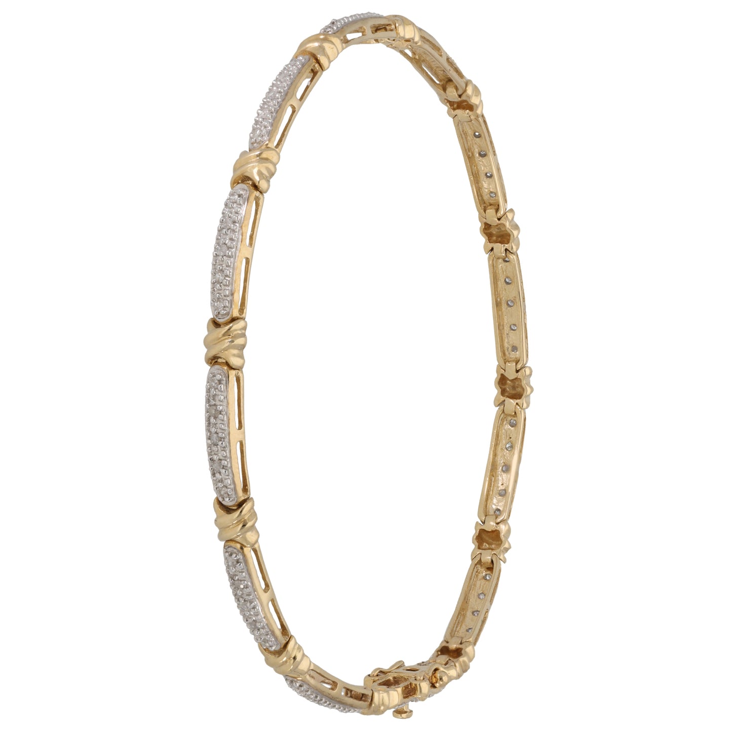 New 9ct 0.30ct Diamond Fancy Stone Set Bracelet