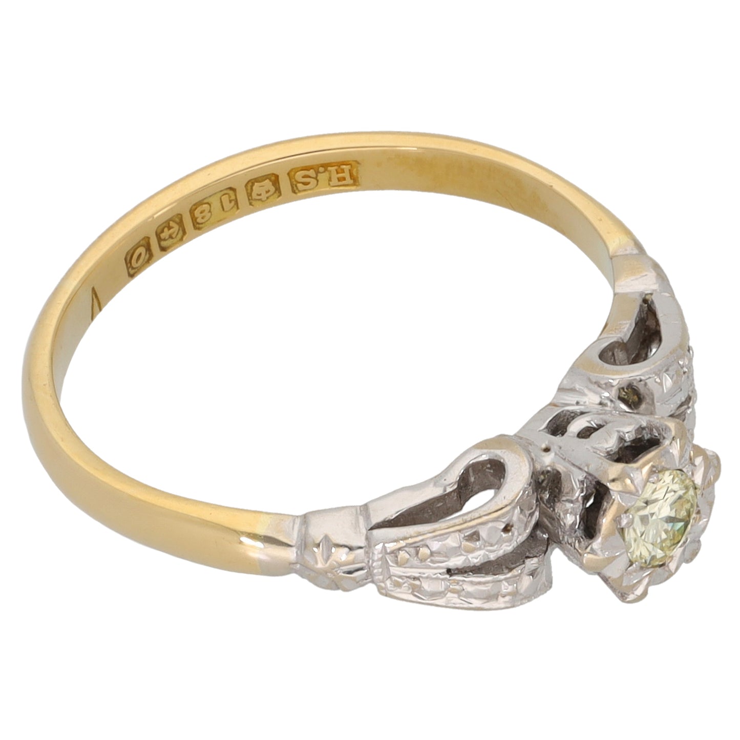 18ct Gold 0.10ct Diamond Solitaire Ring Size K