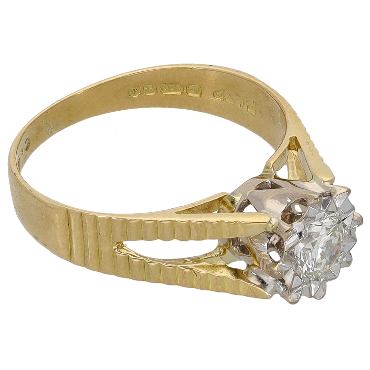 18ct Gold 0.43ct Diamond Solitaire Ring Size L