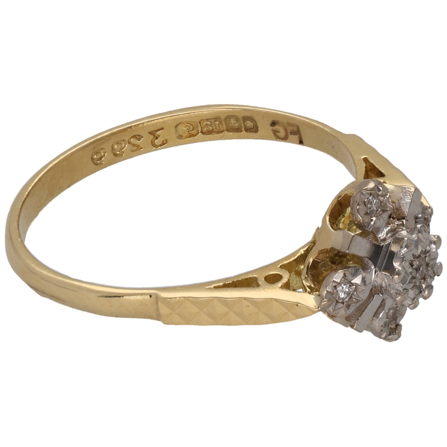 18ct Gold 0.055ct Diamond Cluster Ring Size P