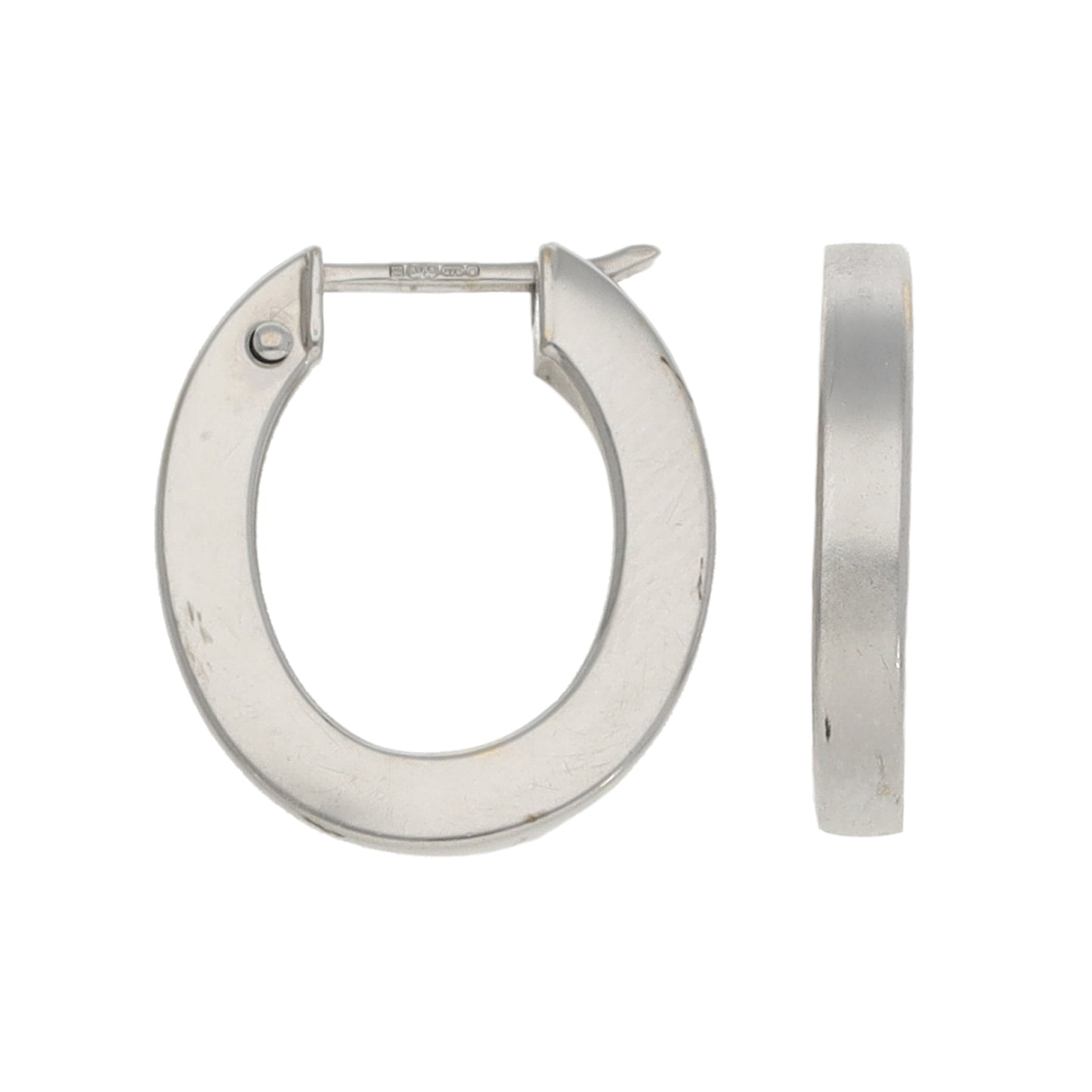9ct White Gold Hoop Earrings