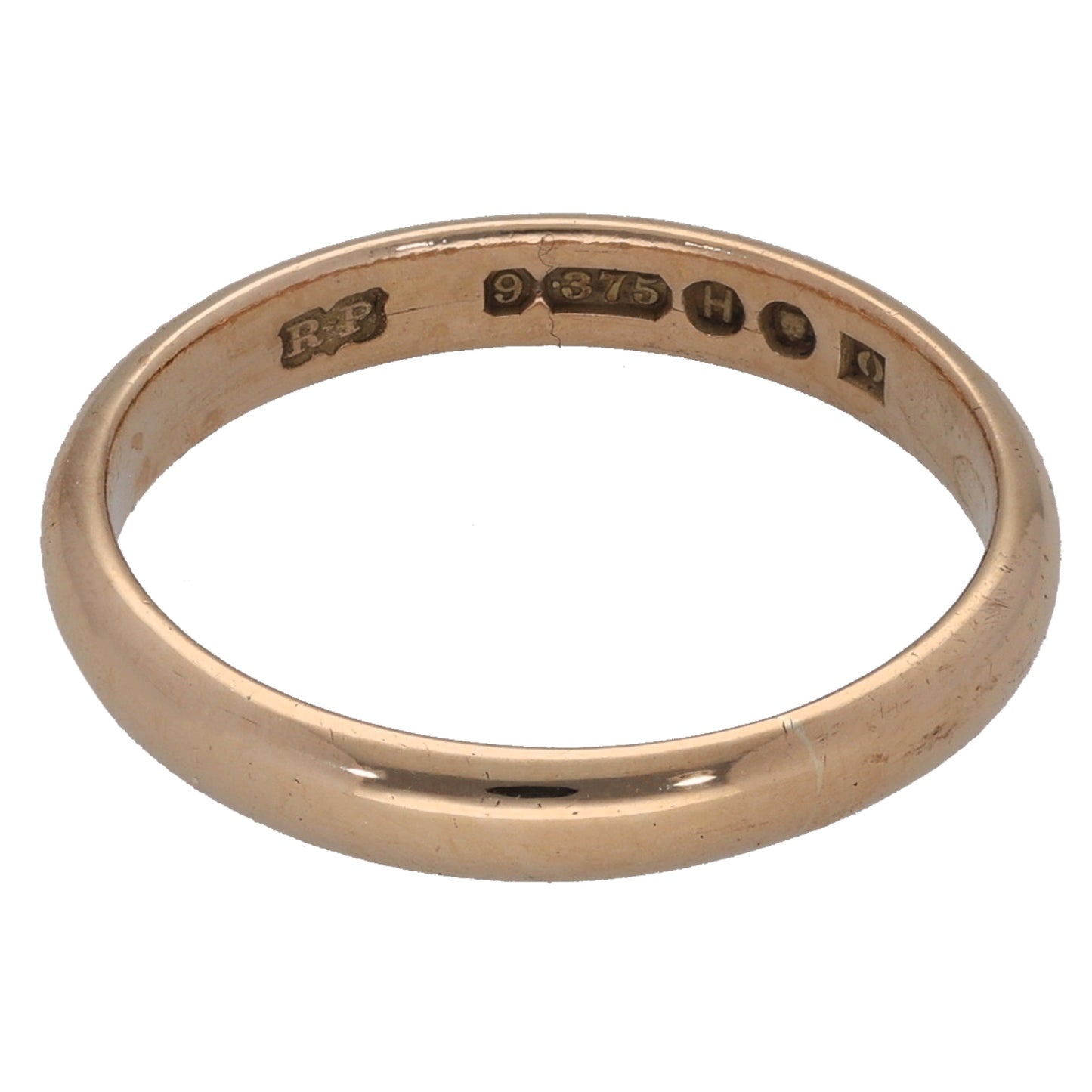 9ct Gold Plain Wedding Ring Size M
