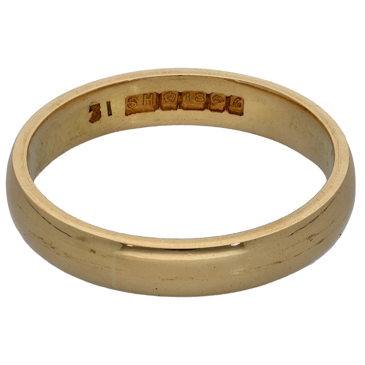 18ct Gold Plain Wedding Ring Size N