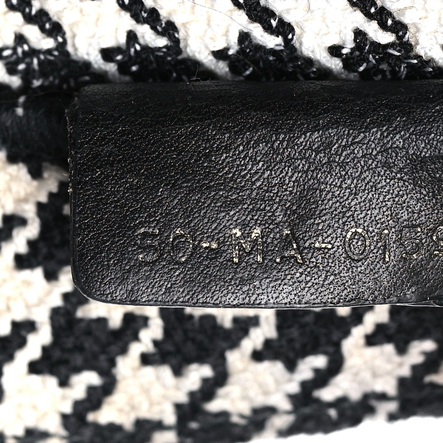 Christian Dior Book Tote Houndstooth Embroidered Canvas Bag - Black & White
