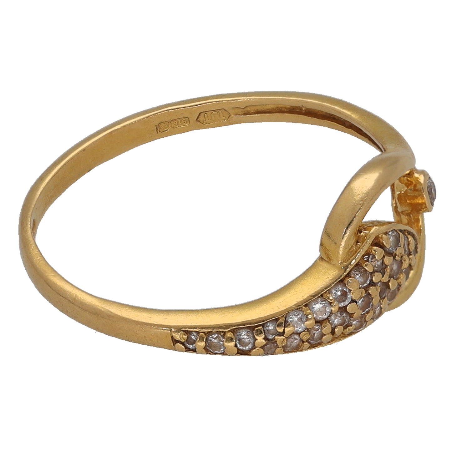 22ct Gold Cubic Zirconia Dress/Cocktail Ring Size L