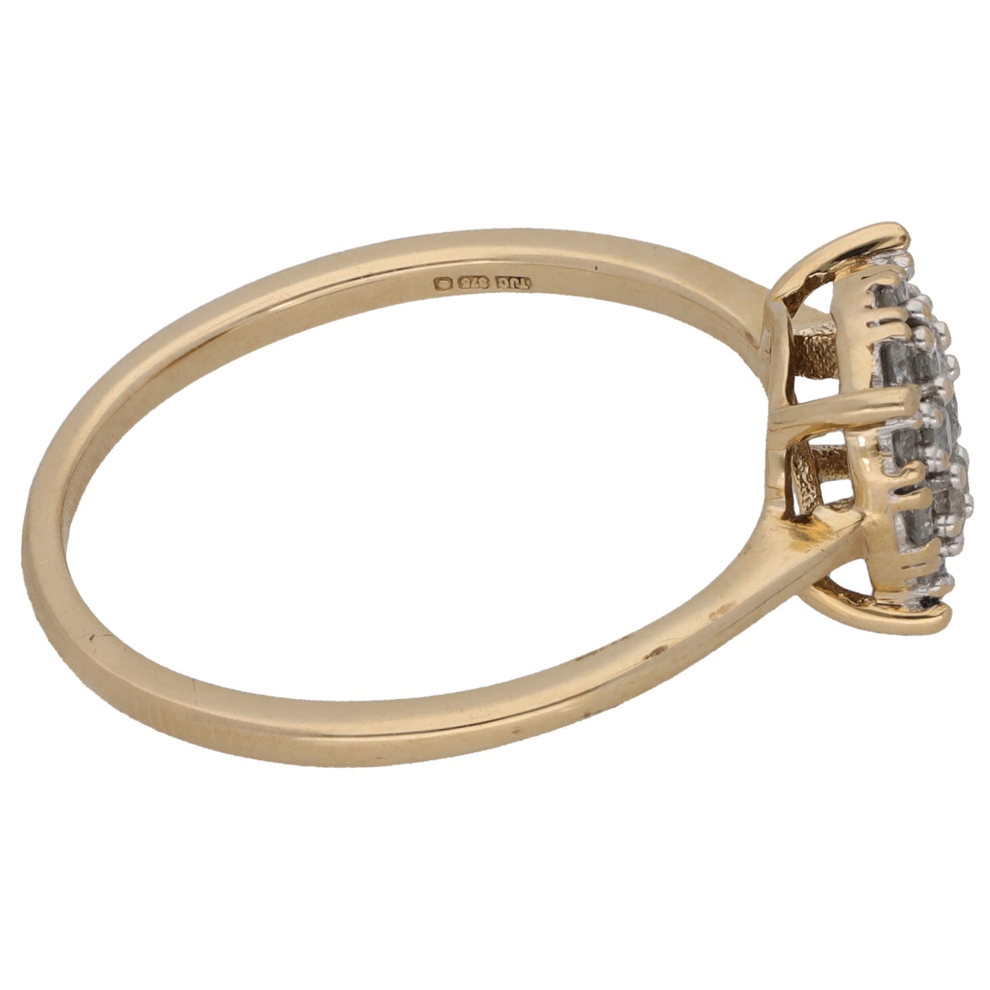 9ct Gold 0.30ct Diamond Cluster Ring Size T