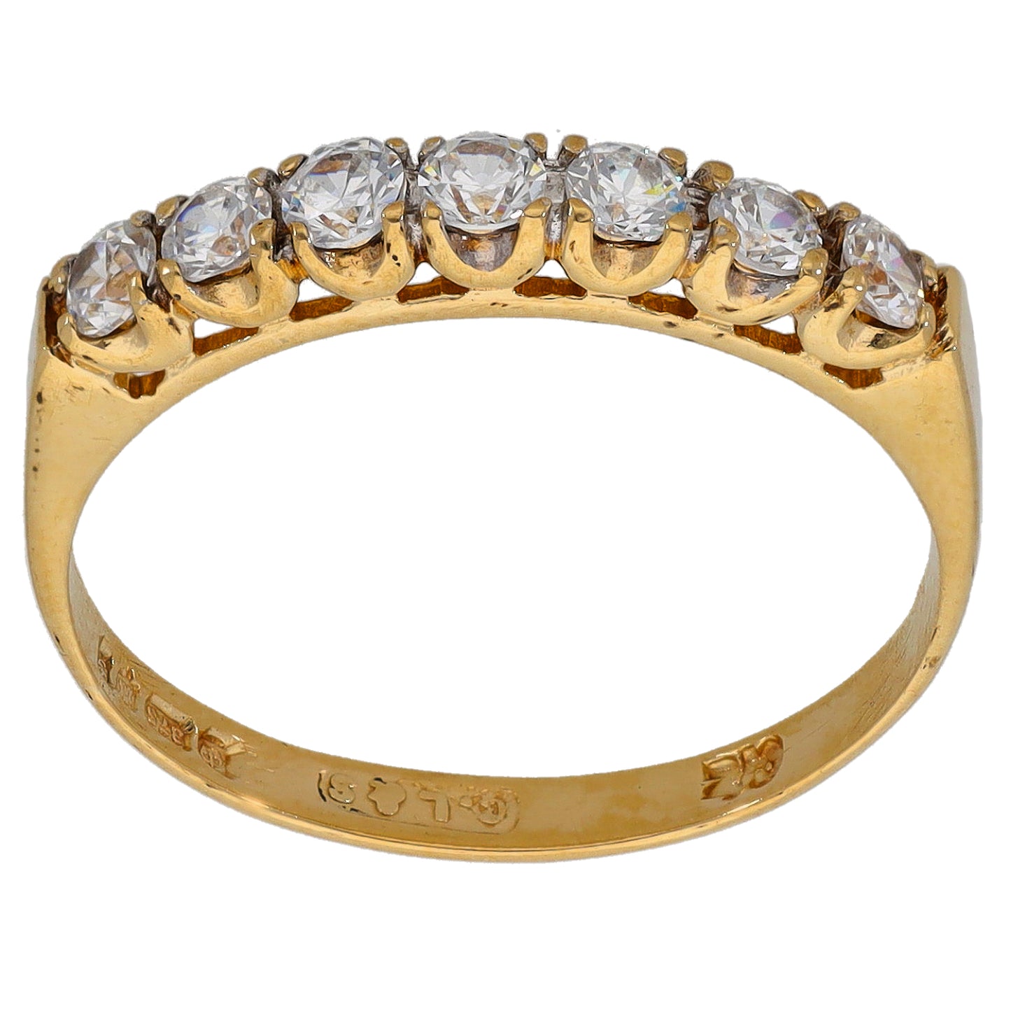 9ct Gold Cubic Zirconia Half Eternity Ring Size Q