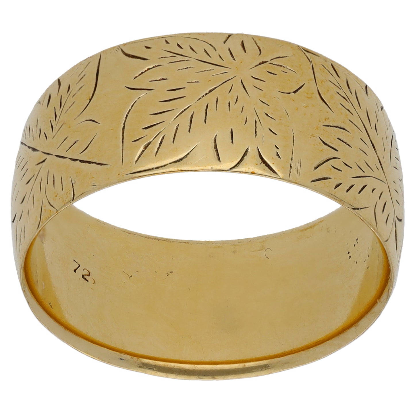 9ct Gold Patterned Wedding Ring Size S