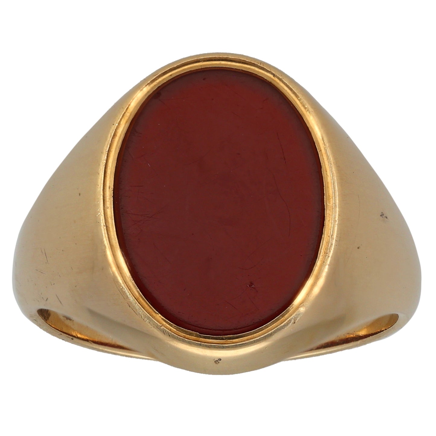 9ct Gold Carnelian Signet Ring Size V