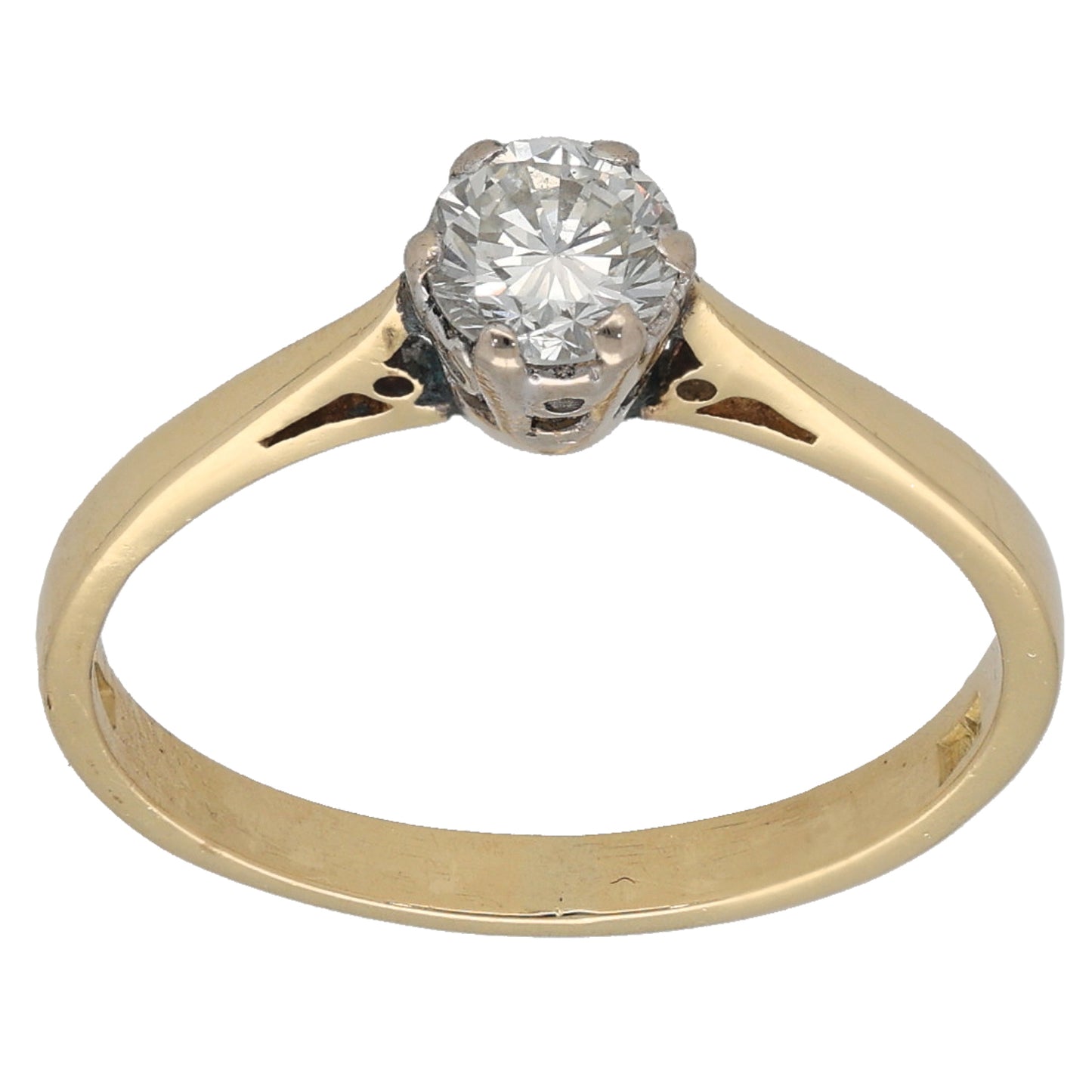 18ct Bicolour Gold 0.25ct Diamond Solitaire Ring Size M
