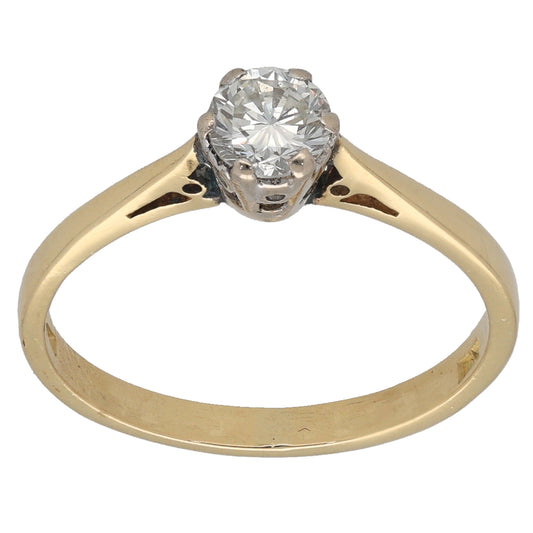 18ct Bicolour Gold 0.25ct Diamond Solitaire Ring Size M