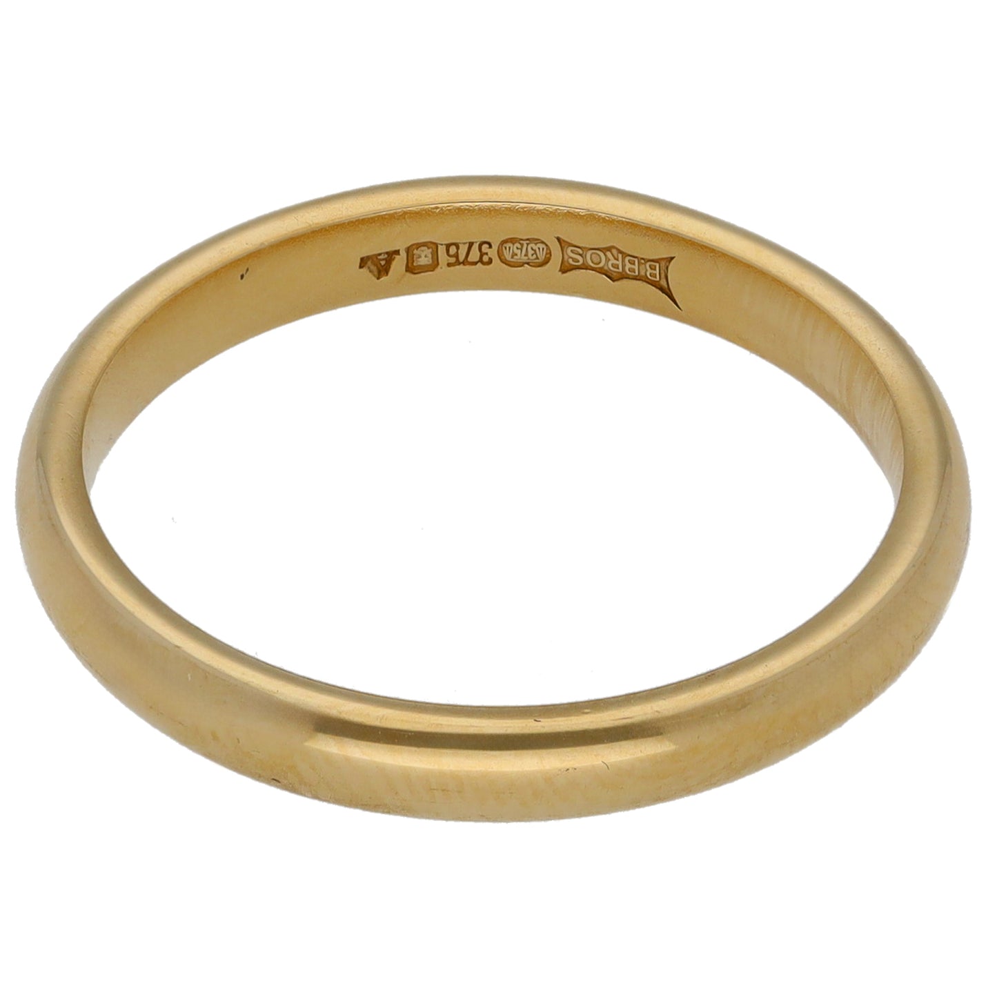 9ct Gold Plain Wedding Ring Size P