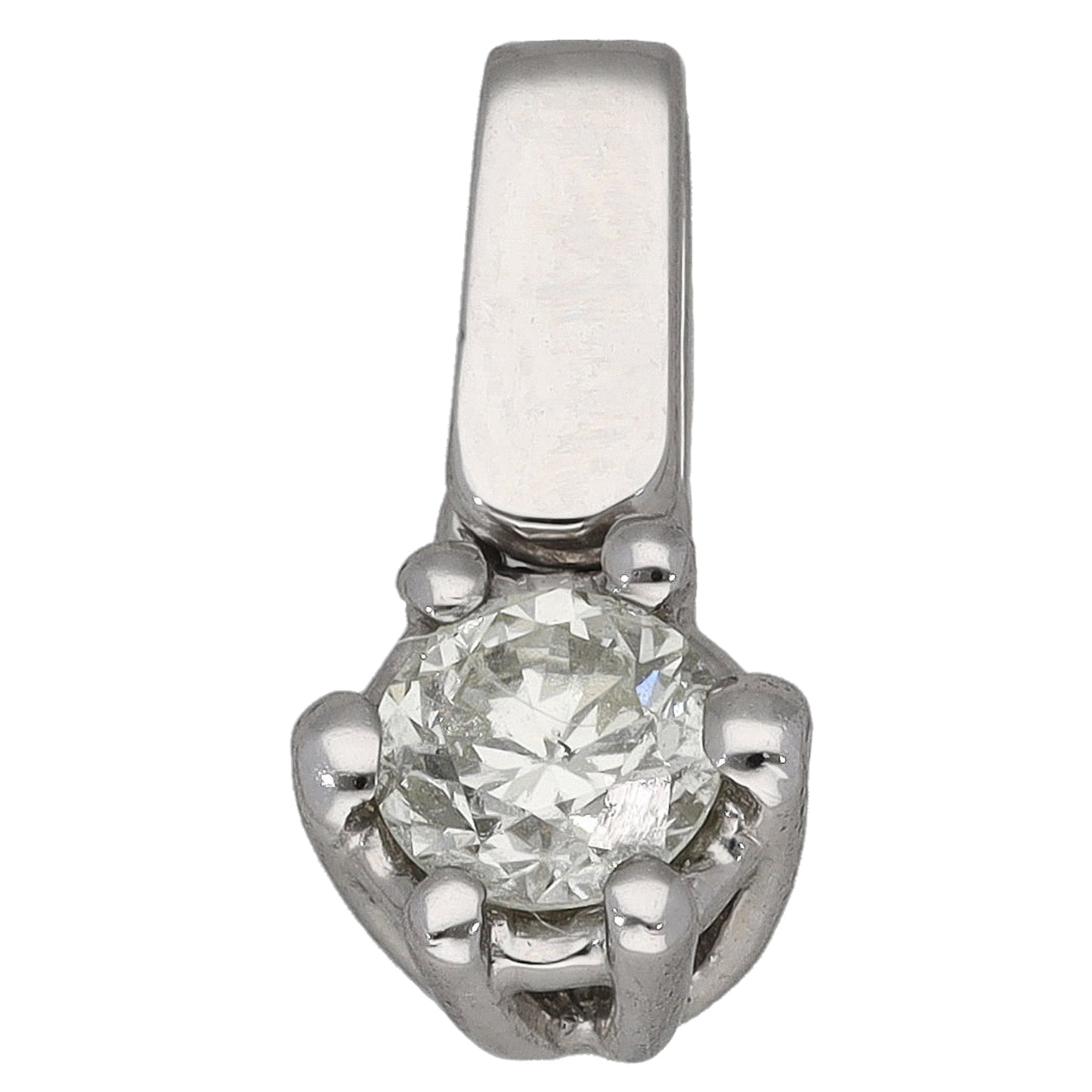 18ct White Gold 0.20ct Diamond Solitaire Pendant