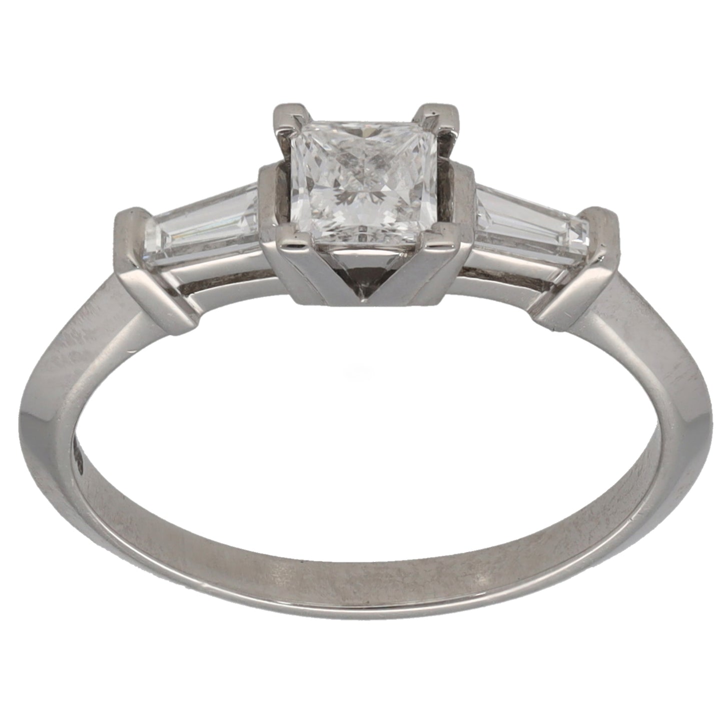 Platinum 0.60ct Diamond Trilogy Ring Size M