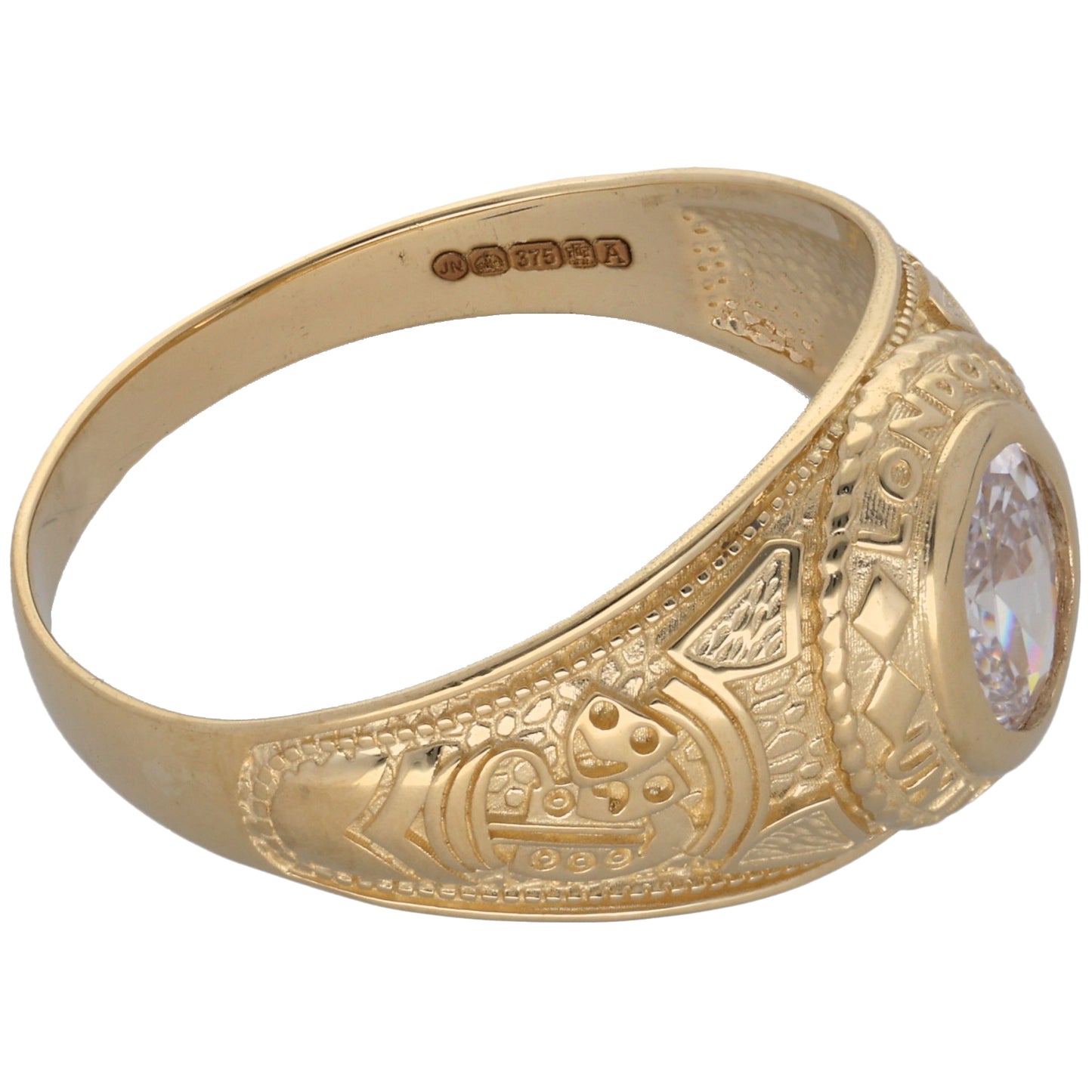 New 9ct Gold Cubic Zirconia College Ring
