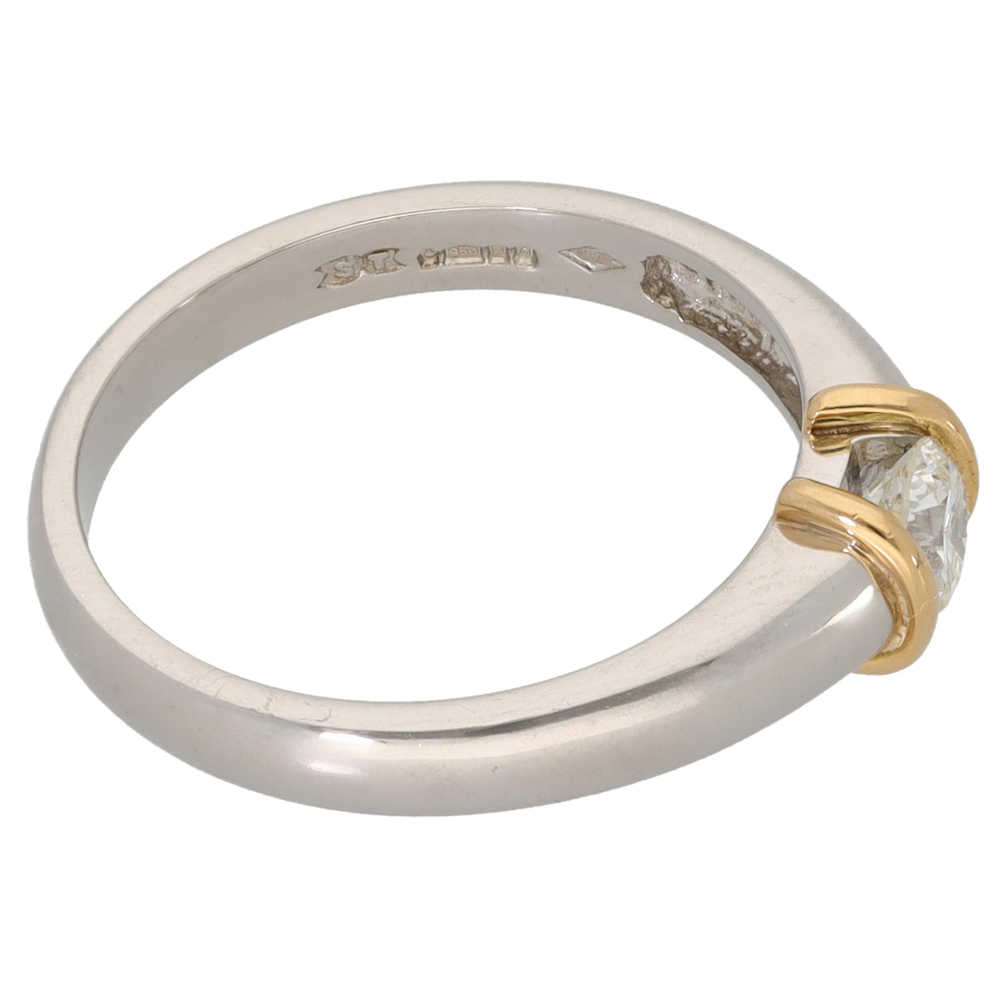 Platinum 0.33ct Diamond Solitaire Ring Size L