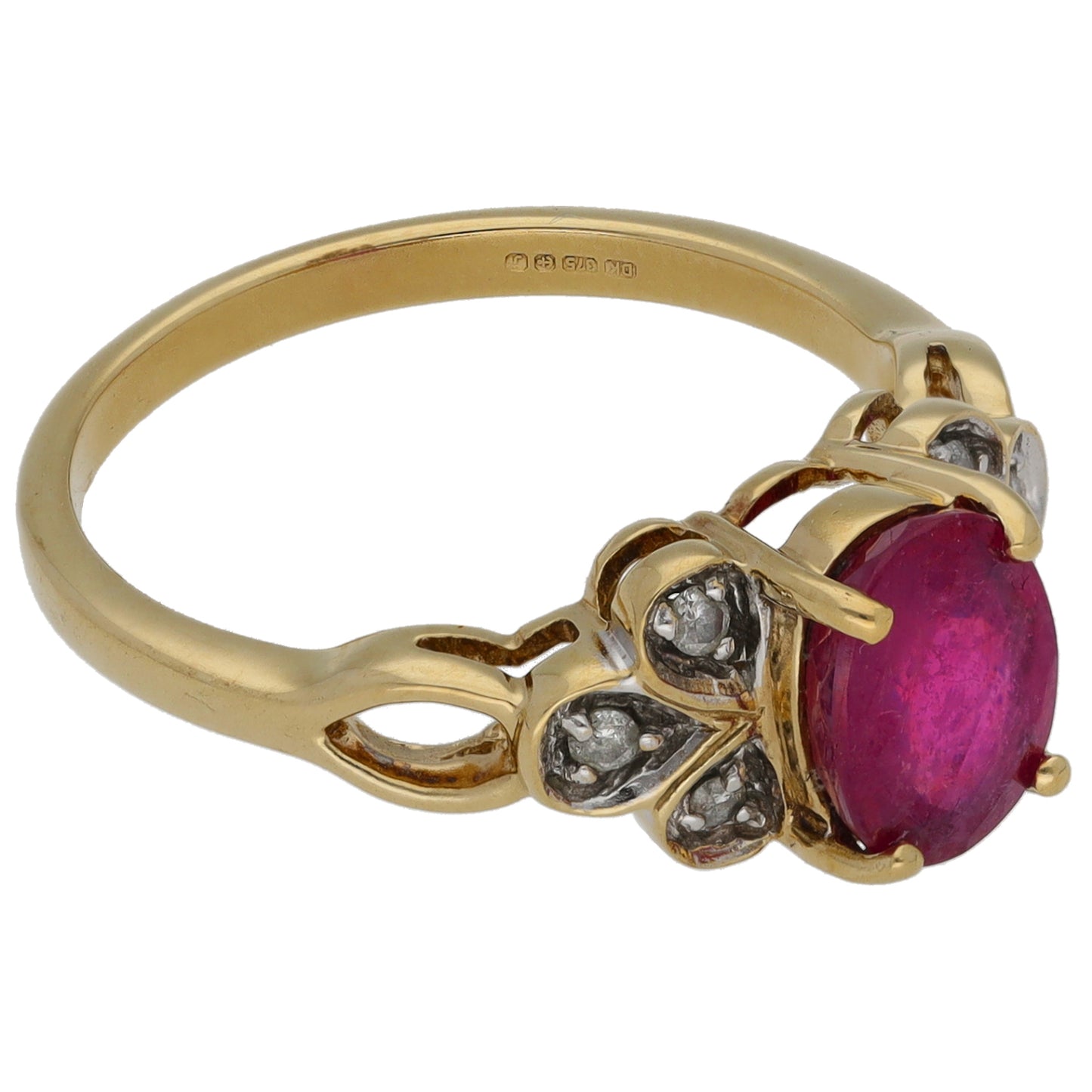 9ct Gold 0.06ct Diamond & Sapphire Dress/Cocktail Ring Size N