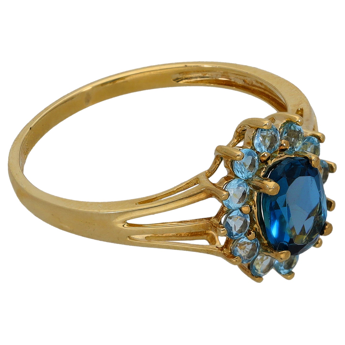 9ct Gold Topaz Cluster Ring Size P