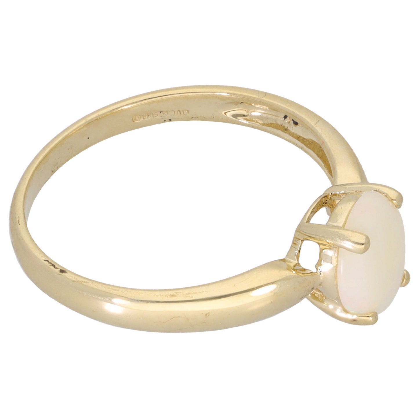 9ct Gold Opal Single Stone Ring Size P