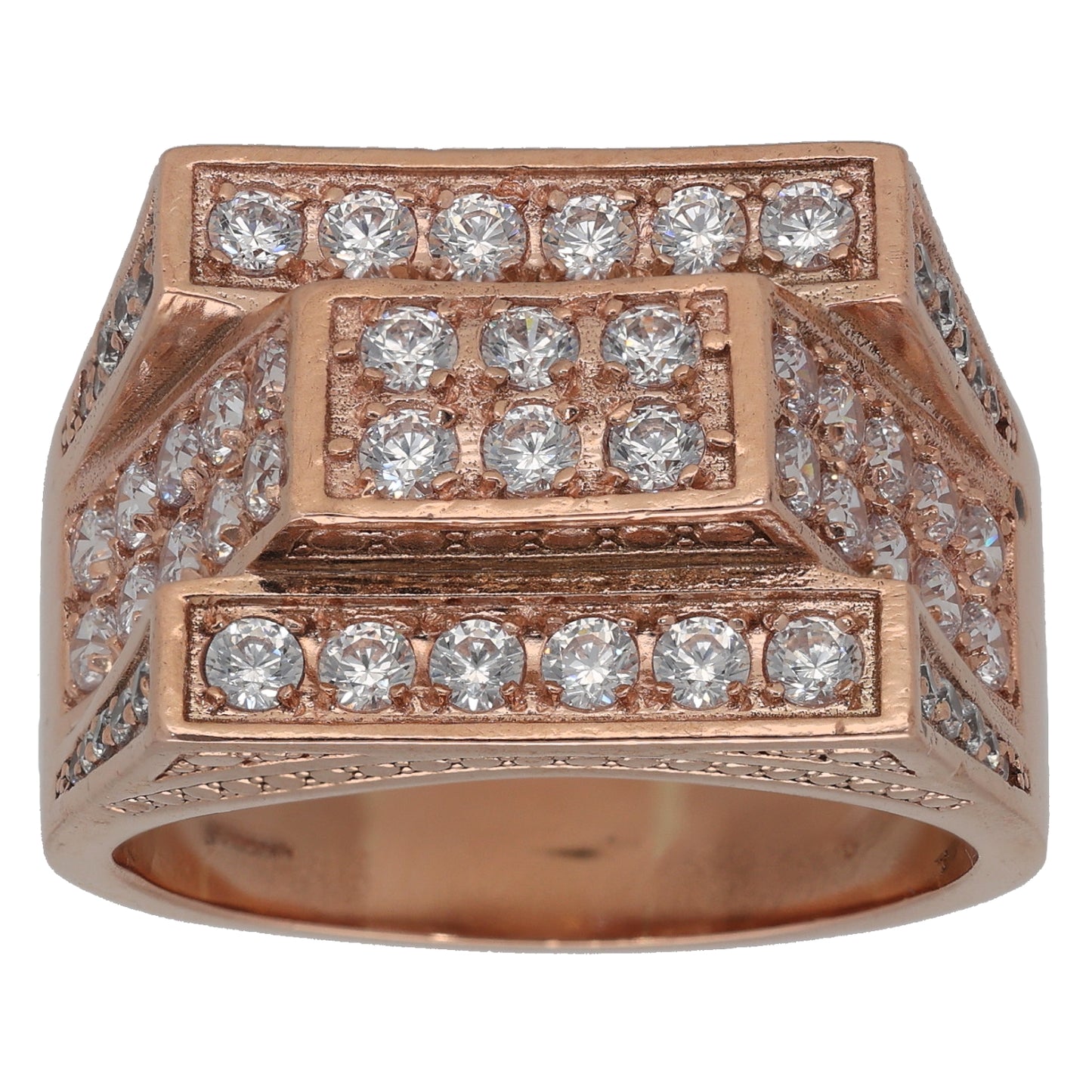 9ct Rose Gold Cubic Zirconia Alternative Ring Size Z+2