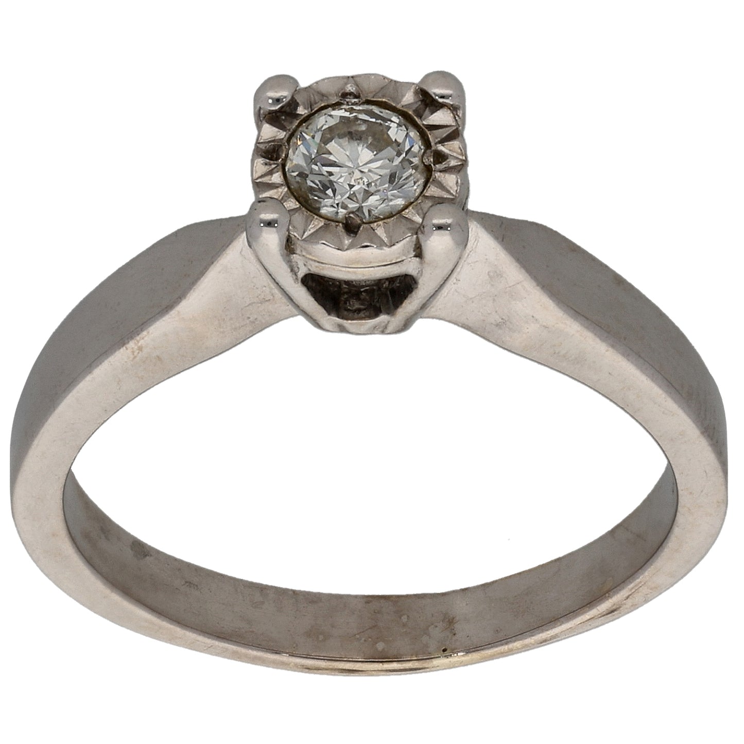 18ct White Gold 0.25ct Diamond Solitaire Ring Size O